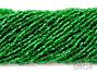 Silver Lined Dark Green Square Hole 11-0 Seed Bead Hank